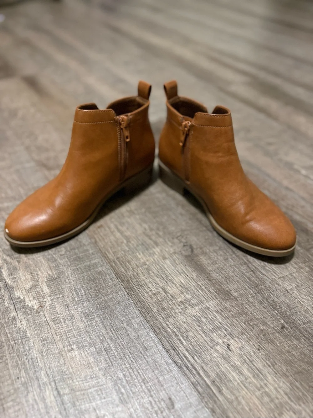 Wonder Nation Kids Tan Ankle Booties - Classic Easy-Wear Chelsea Style